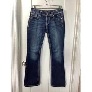 Miss Me Women's Blue Signature Rise Boot Cut‎ Jeans Size 28